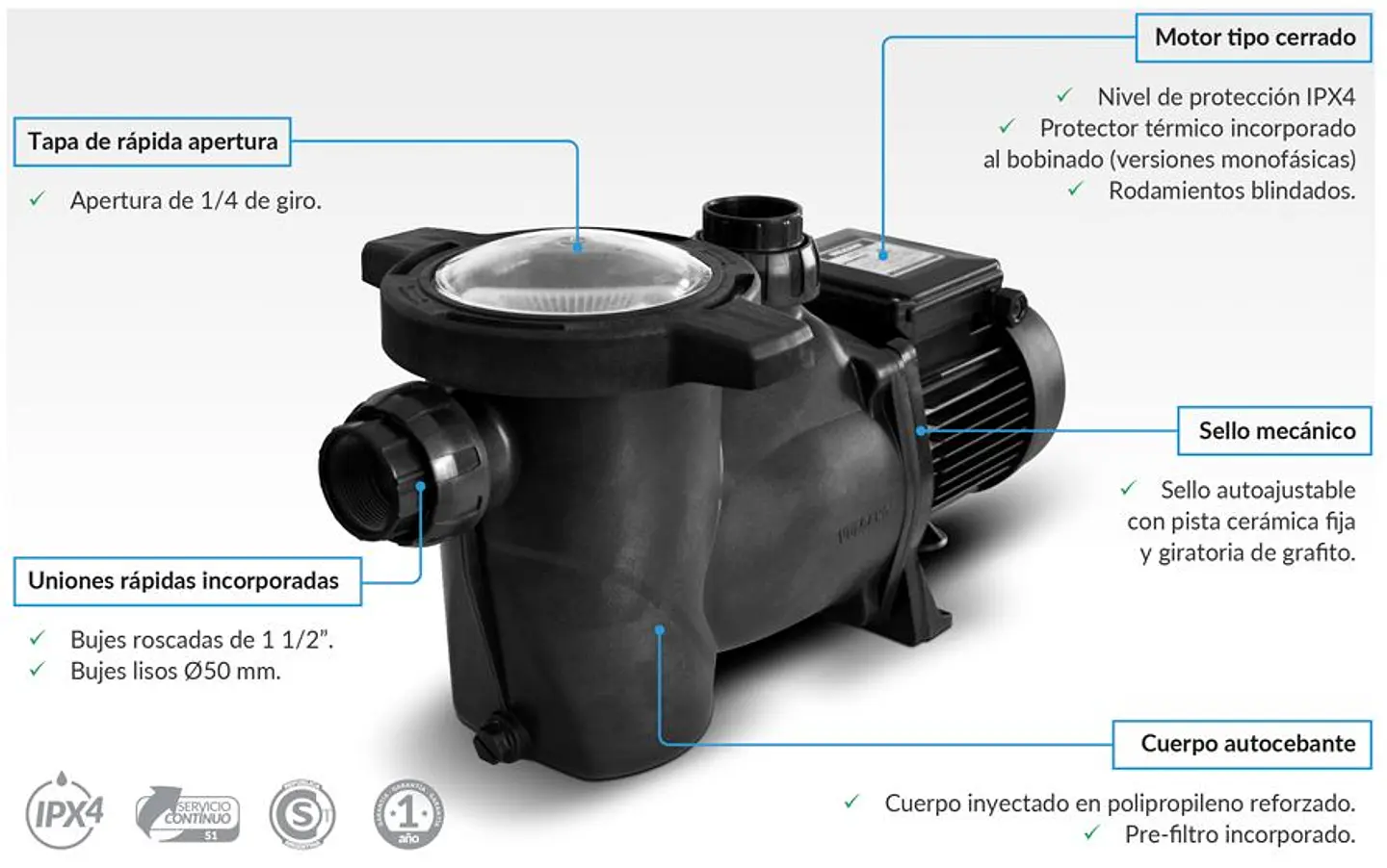 Bomba Piscina BAP 0.75 HP - Vulcano 5