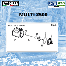 Repuesto Bomba Multi 2500 - EJE + DESCANSOS 