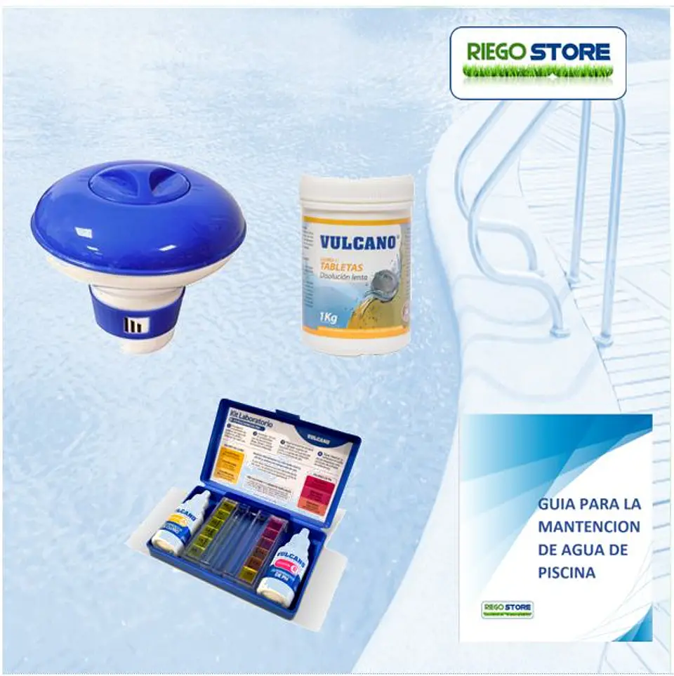 Kit Mantencion Quimicos Piscina Desinfeccion - Vulcano 1
