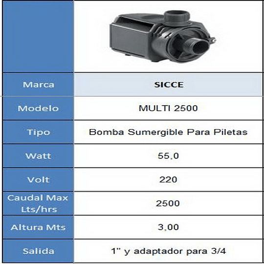 Bombas para Piletas Multi 2500  - SICCE (ML)