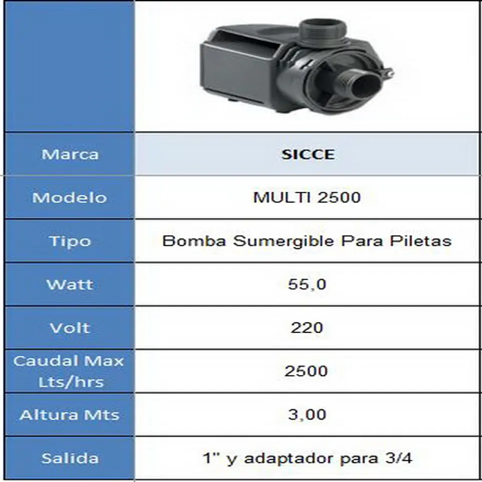 Bombas para Piletas Multi 2500  - SICCE (ML) 5