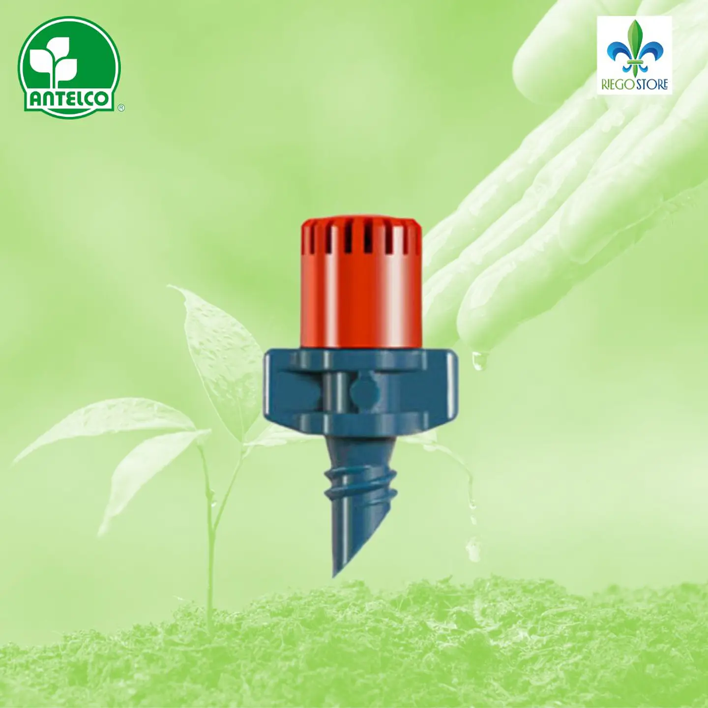 Micro Spray Jet Base Azul - Roja 360° Dia 3,6 a 6,4 m - Antelco 1
