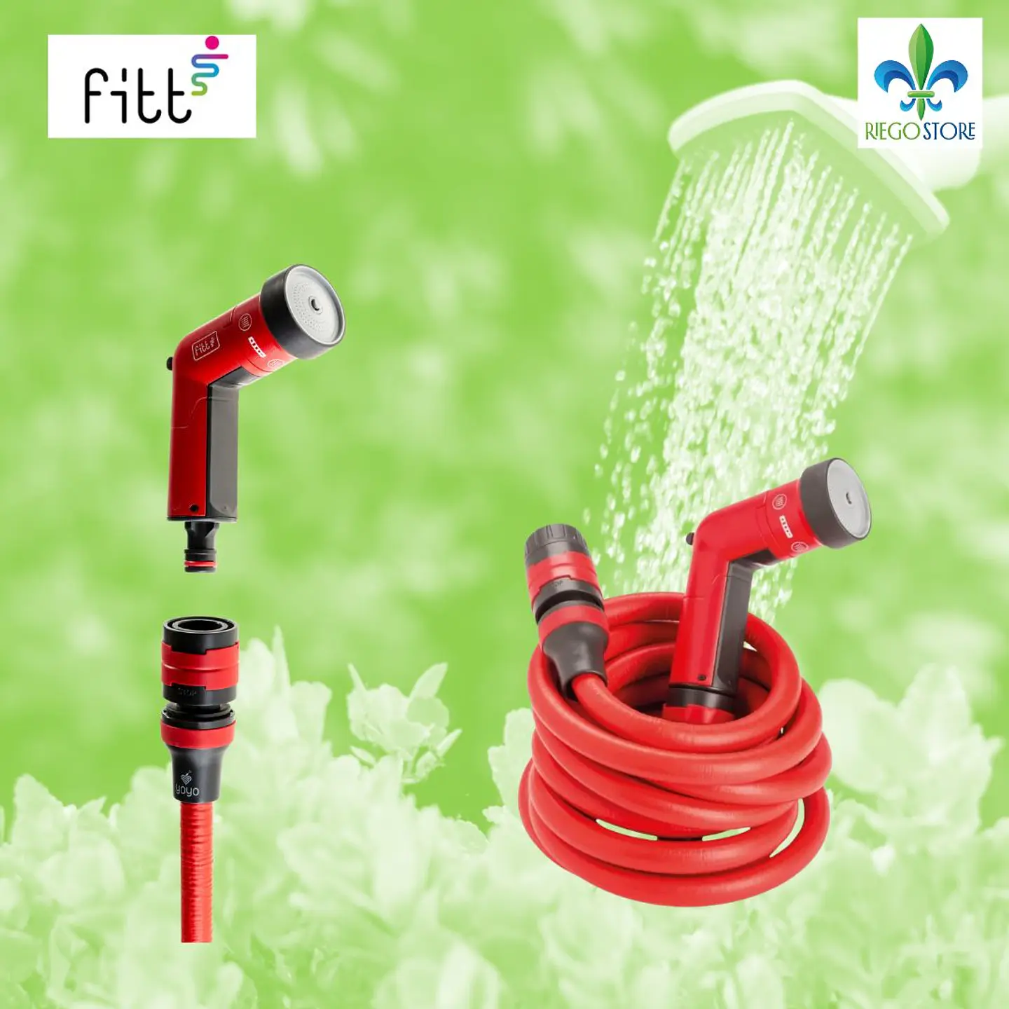 Manguera Jardin 10 Mts YOYO GO 1/2'' + Pistola - FITT 3