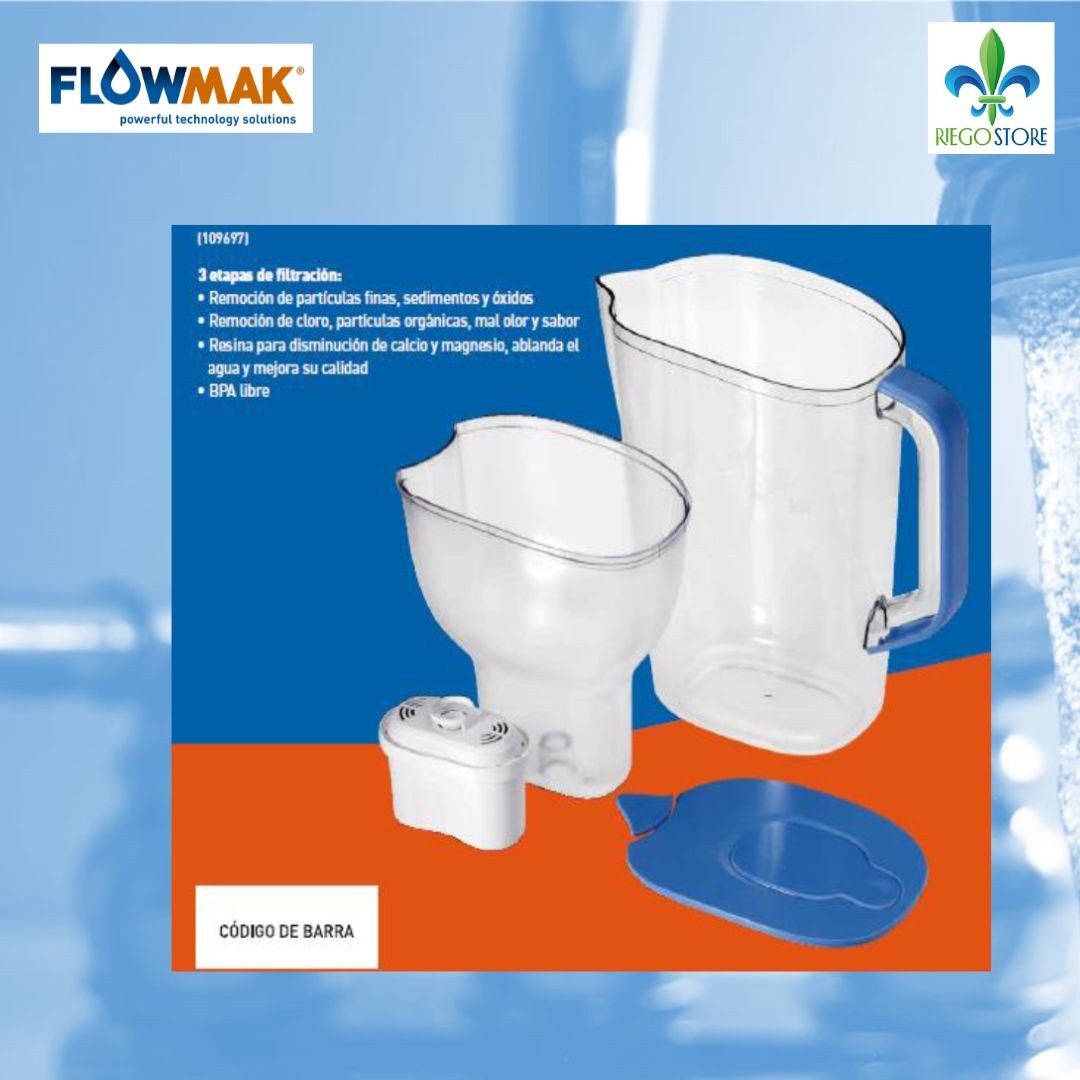 Filtro Cocina Jarro 3.5 lts Agua Purificada - FlowMak