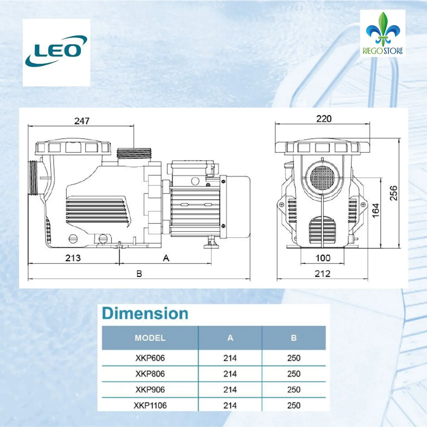 Bomba Piscina XKP554 0.75 HP  - LEO 4