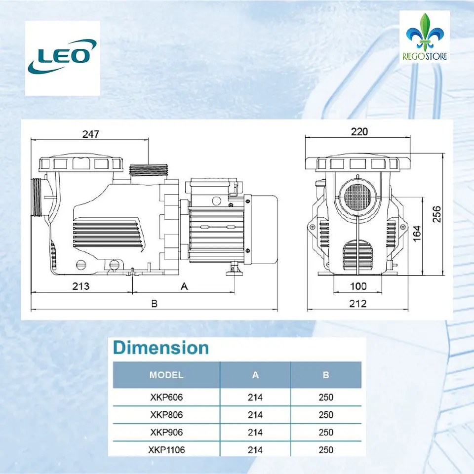 Bomba Piscina XKP554 0.75 HP  - LEO 4