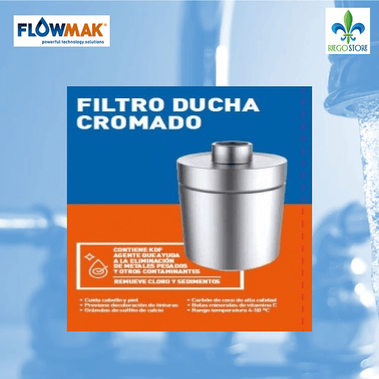 Filtro Baño Ducha Cromado Premium - FlowMak