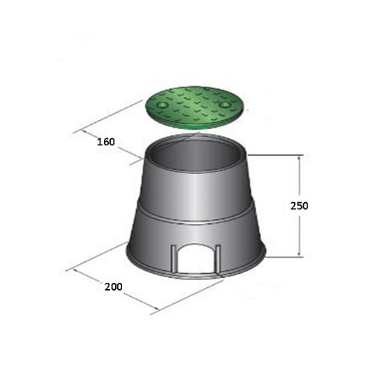 Caja de Valvula Conica Mini 160 mm  - Irritec