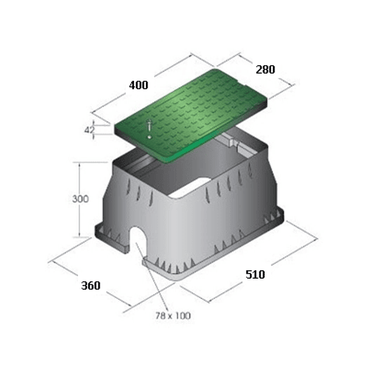 Caja de Valvula Rectangular Standard - Irritec