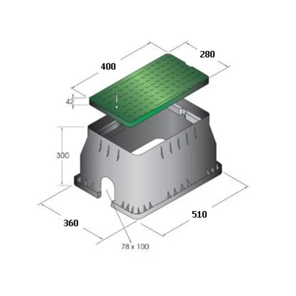 Caja de Valvula Rectangular Standard - Irritec 3