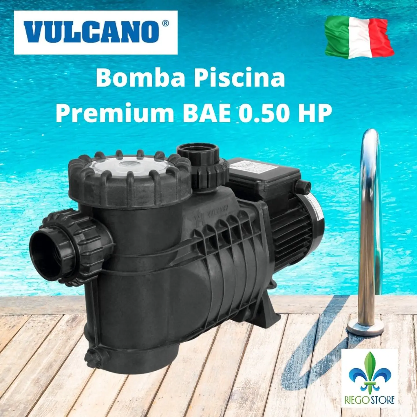 Bomba Piscina Premium BAE  0.50 HP Motor Italiano Vulcano 1