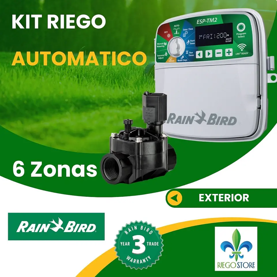 Kit Riego Automatico TM2 6 Zonas (exterior) - Rain Bird 1