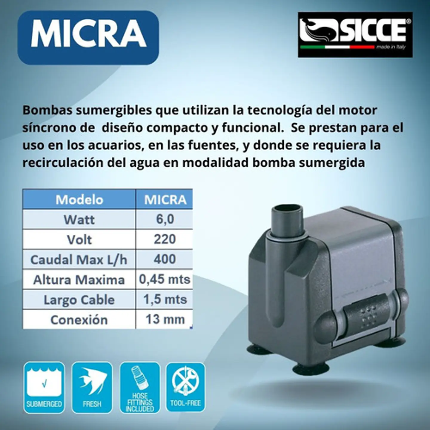 Bomba Para Pileta Sicce Micra 2