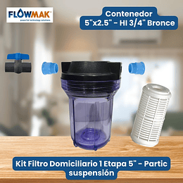 Kit Filtro Domiciliario 1 Etapa 5" - Particulas suspensión