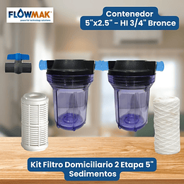 Kit Filtro Domiciliario 2 Etapas 5" - Sedimen y Particulas