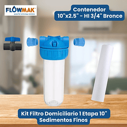 Kit Filtro Domiciliario 1 Etapa 10" -  Sedimentos finos