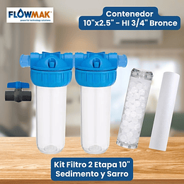 Kit Filtro 2 Etapa 10" - Sedimento y Sarro