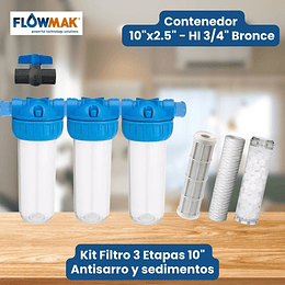 Kit Filtro 3 Etapas 10" - Antisarro y sedimentos