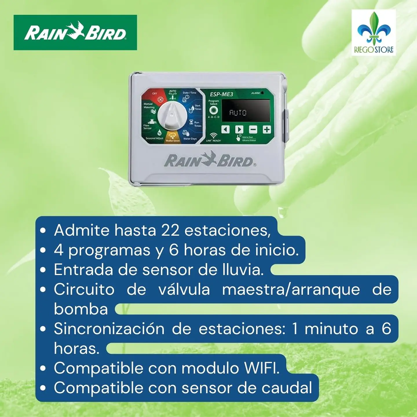 Programador Rain Bird ESP-ME3 4 a 22 Est. Exterior 3