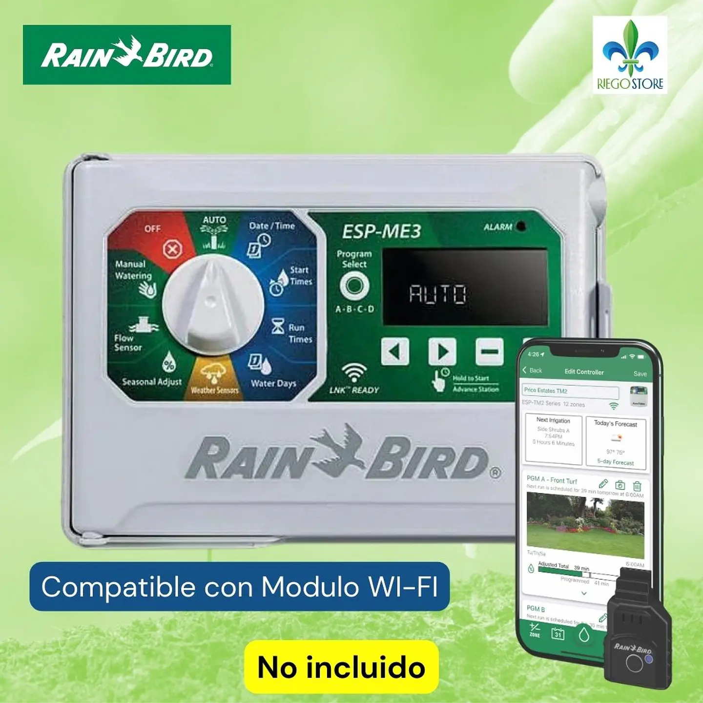 Programador Rain Bird ESP-ME3 4 a 22 Est. Exterior 5