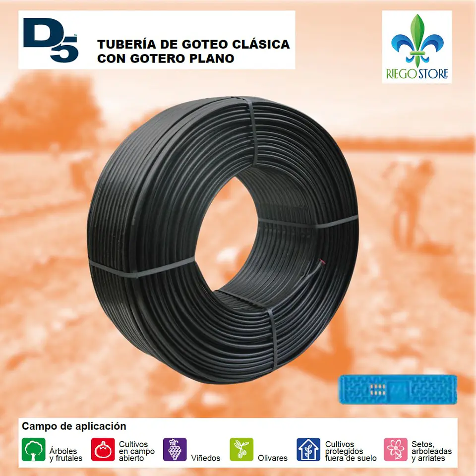 Tuberia Gotero CL DP D5 16/40 2,1lh 0.50mt -500mt 1