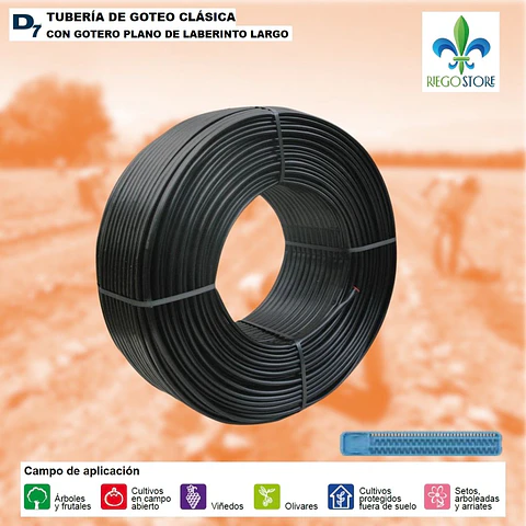 Tuberia Gotero CL DP D7 16/35 3,8lh 0,75mt-500mt