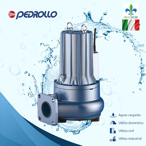 Bomba Sum  Bicanal Ag Neg PMCm 20/50 2 HP Kit pie acople - Pedrollo