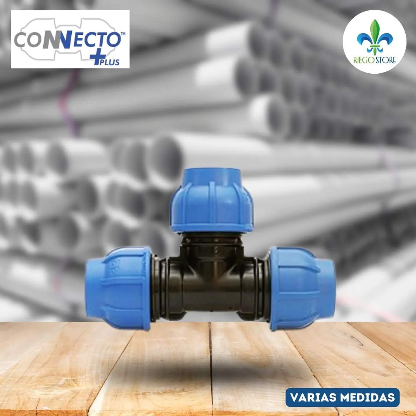Tee Roscada Azul - 90° - 16 a 110 1