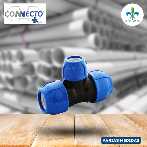 Tee Reduccion roscado Azul - 90° - 20 a 63