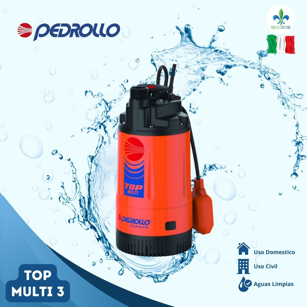 Bomba Sumergible Top1 0,33hp 220v Pedrollo