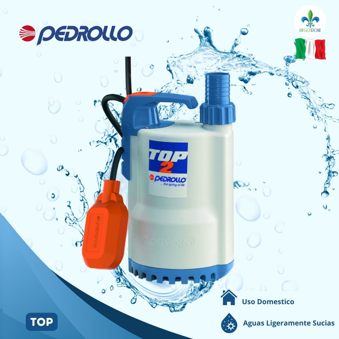 Bomba Sumergible De Drenaje Agua Sucia Top3 0,75hp 220v Pedrollo