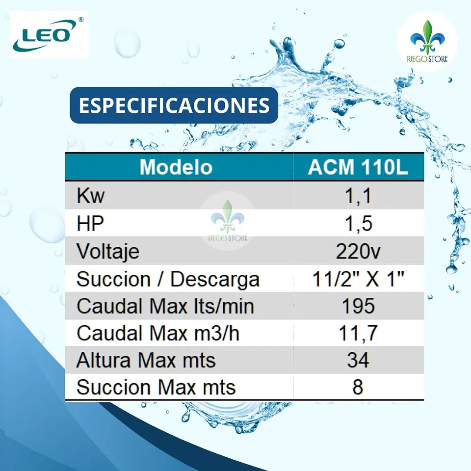 Bomba Centrifuga ACm 110L 1.50 HP  - LEO 4