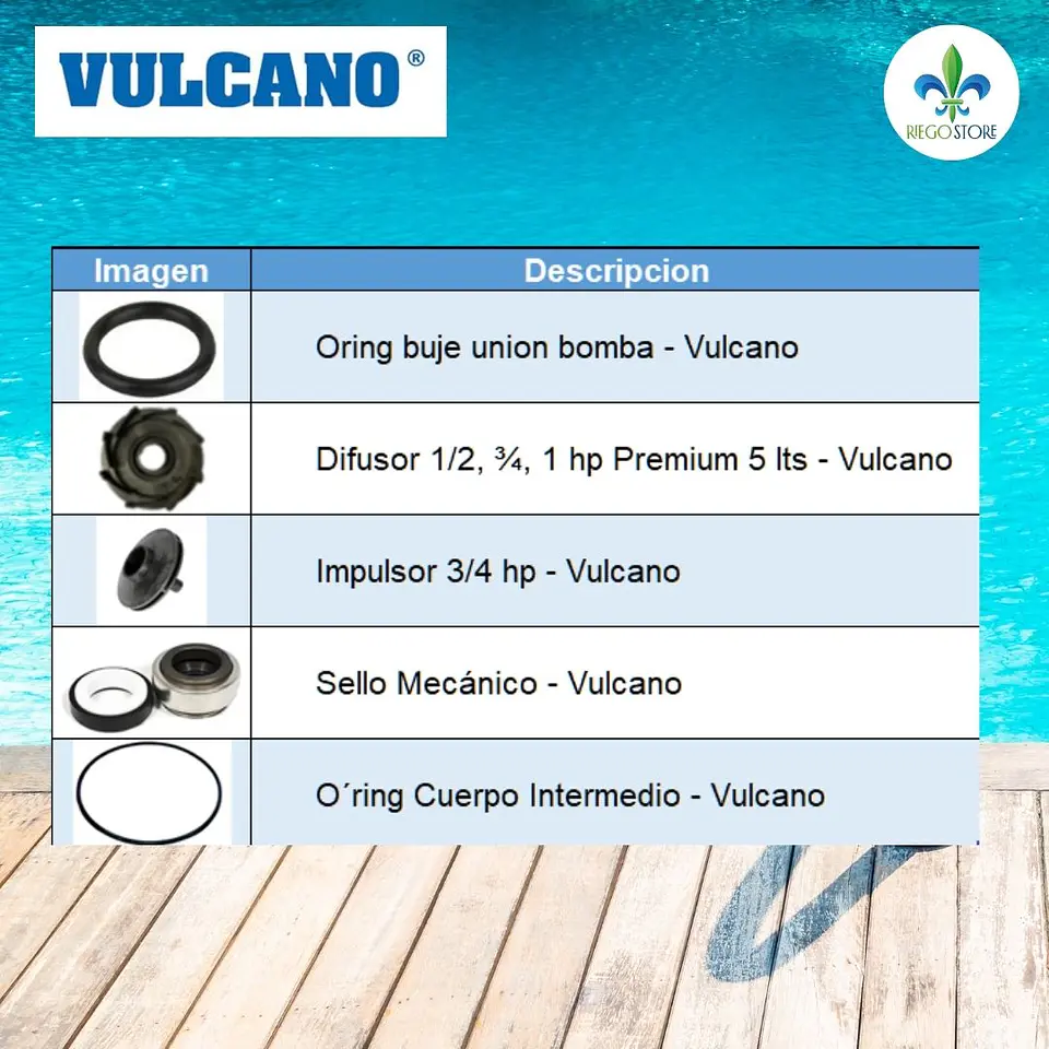 Kit Impulsion y Sello Mecanico BAE 0.75 HP - Vulcano 3