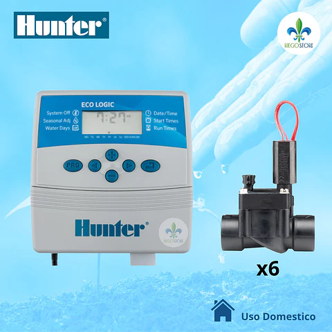 Kit Riego Automatico Basico 6 Zonas (interior) - Hunter