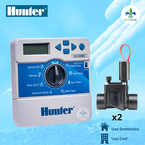 Kit Riego Automatico X-core 2 Zonas - Hunter