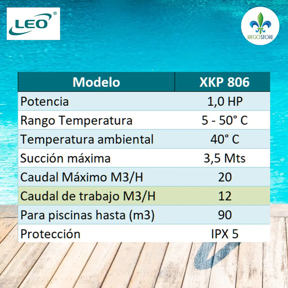 Bomba Piscina XKP 806 1 HP - LEO 2