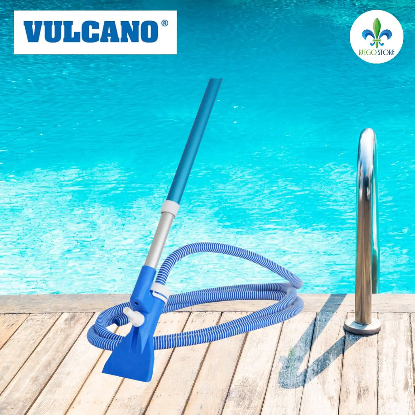 Limpiafondo Venturi para piscinas sobre nivel mango 1,2 m - Vulcano 1