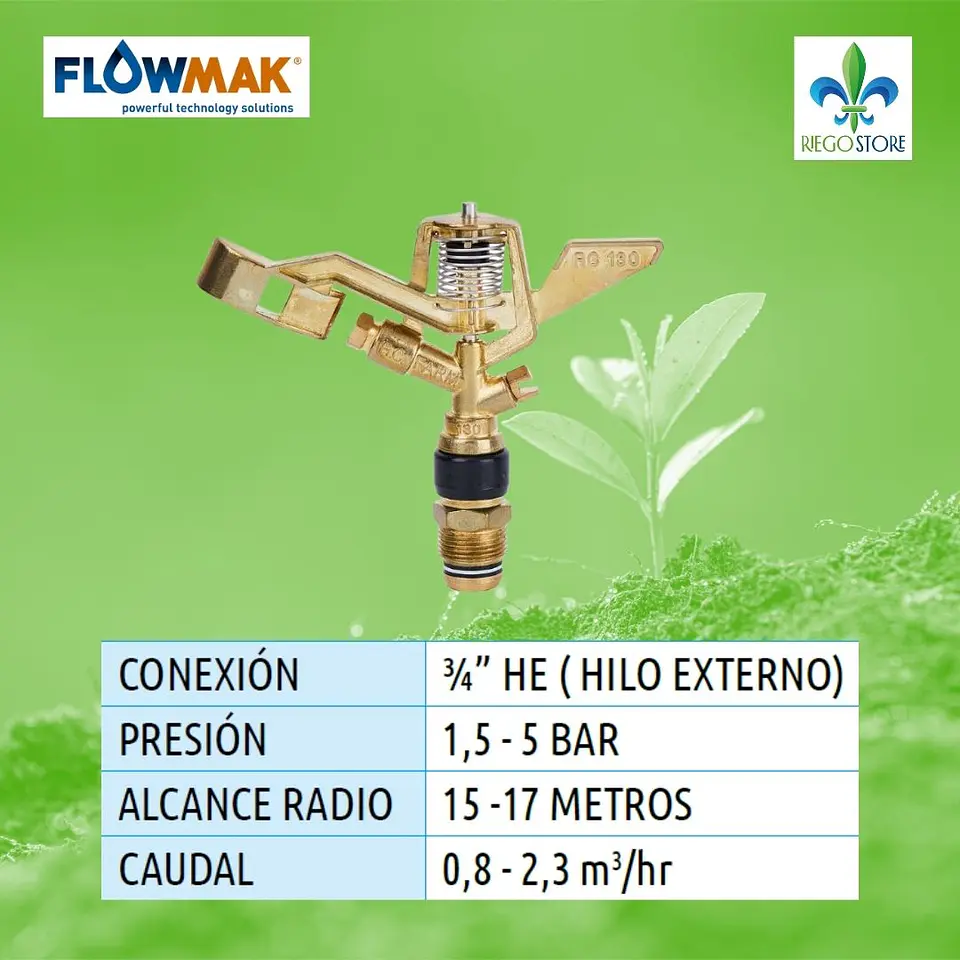 Aspersor Impacto 360 3/4 HE - 17 mts XF1108 Bronce 2