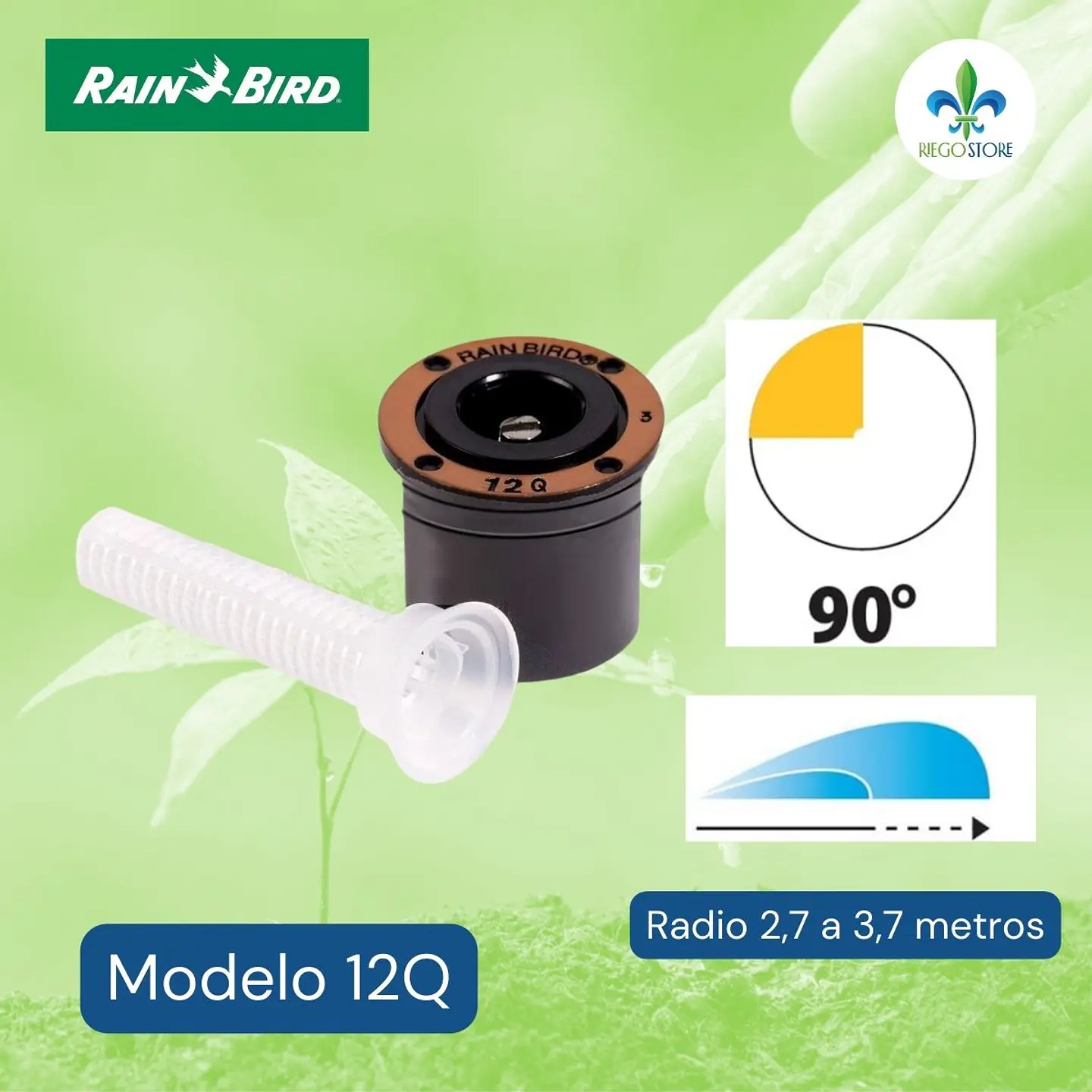Boquilla Arco Fijo 12Q 90° 2,7 a 3,7 m Rain Bird 1