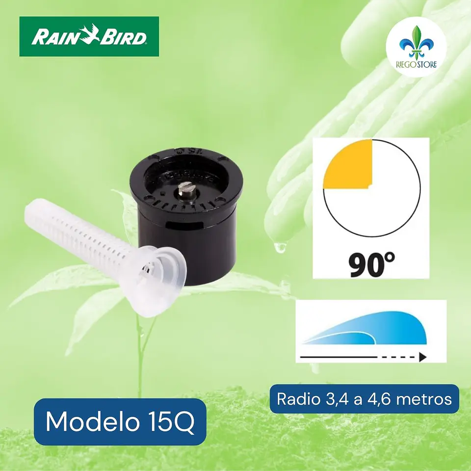 Boquilla Arco Fijo Serie 15Q 90° 3,4 a 4,6 m Rain Bird 1
