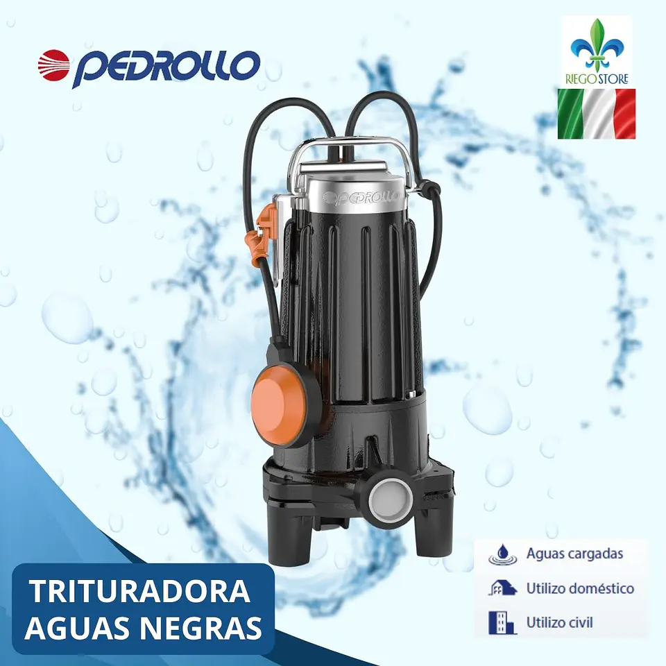 Bomba sumergible Pedrollo Tritus TR 0.75 1 HP 400 V 1