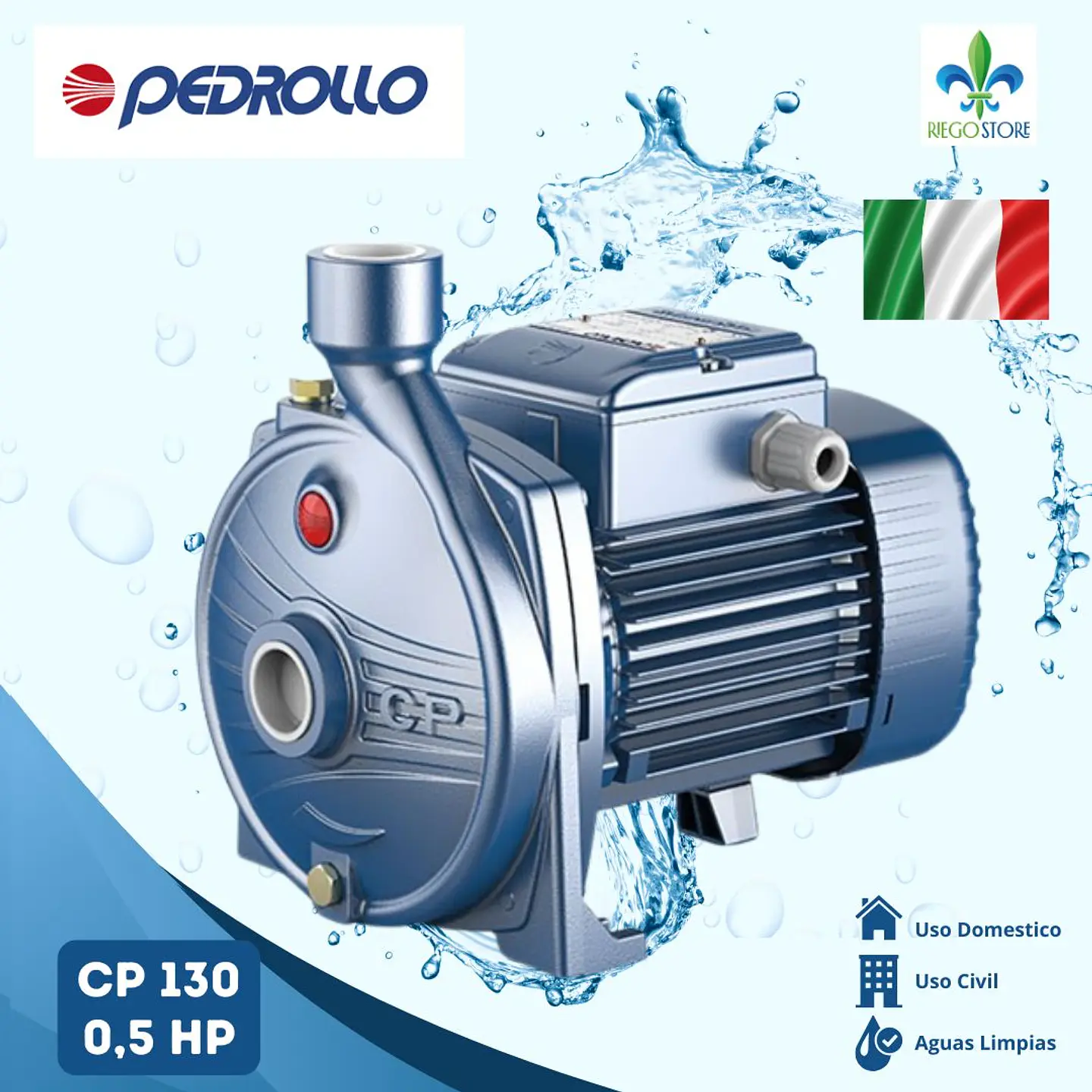 Bomba Centrifuga CP 130 0.5 HP 380V - Pedrollo 1