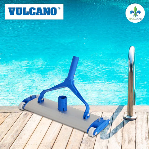 Limpiafondo Aluminio 35 cm 4 Ruedas y Cepillo - Vulcano