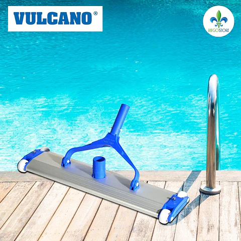 Limpiafondo aluminio 48 cm 4 ruedas y cepillo - Vulcano