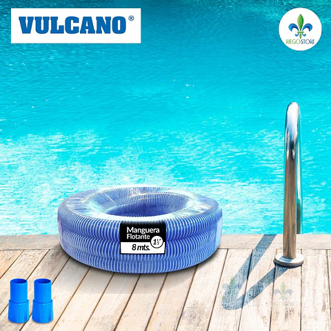 Manguera Piscina 8 metros  con terminales 1 1/2" - Vulcano