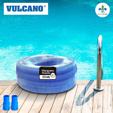Manguera Piscina 10 metros  con terminales 1 1/2" - Vulcano