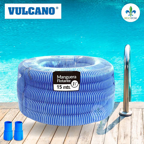 Manguera Piscina 15 metros con terminales 1 1/2" - Vulcano