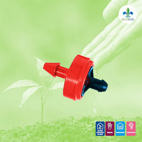 Gotero Boton Mini PC AD 8 l/h Barbado (Rojo) - Idrop