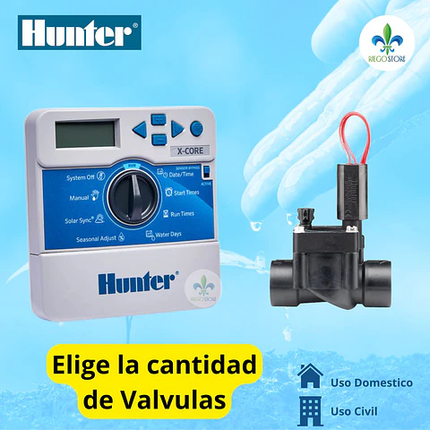 Kit Programador de Riego X-Core 6 Estaciones Interior - Hunter