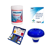 Kit Mantencion Piscina triple Cloro, Boya y Tester - Vulcano